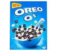 Cereal Oreo O's Cereal con sabor a cacao y vainilla enriquecido con vitaminas y hierro, 350 g de cereal como desayuno o aperitivo entre