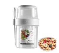 Cereal para el desayuno para llevar | Recipiente portátil de leche y cereales de 29 oz, con cuchara,Taza de cereal reutilizable, tazón de sopa nocturno para avena, leche y muesli