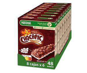 Cereales Nestlé Barritas Nestlé Chocapic - 8 paquetes de 6 barritas, Total: 48 barritas