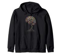Cerebro Árbol Abstracto Anatomía Naturaleza Arte Sudadera con Capucha