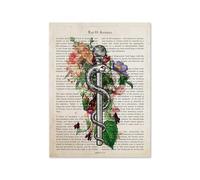 Cerebro arte flor anatomía impresión psicología neurólogo Doctor regalo médico cartel cuadro sobre lienzo for pared clínica decoración del hogar(N039-5,10X15cm No Frame)