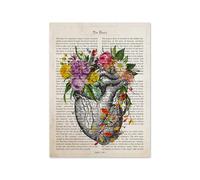 Cerebro arte flor anatomía impresión psicología neurólogo Doctor regalo médico cartel cuadro sobre lienzo for pared clínica decoración del hogar(N039-3,20x30cm No Frame)