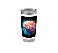 Cerebro con fuertes colores de agua Vaso térmico de acero inoxidable de doble pared