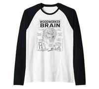 Cerebro de Carpintero, Divertido Taller de carpintería Diciendo Carpintero Camiseta Manga Raglan
