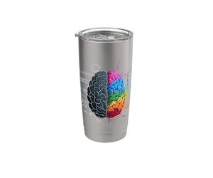Cerebro equilibrado: la lógica se encuentra con el arte Vaso térmico de acero inoxidable de doble pared