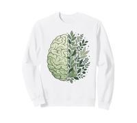 Cerebro Floral Verde Conciencia Salud Mental Crecimiento Mentalidad Sudadera