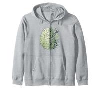 Cerebro Floral Verde Conciencia Salud Mental Crecimiento Mentalidad Sudadera con Capucha