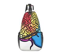 Cerebro Izquierdo y Derecho Cerebro Izquierdo y Derecho Bolsa de Pecho Diagonalmente Sling Mochila Hombres Mujeres Viaje por Mochila Multifuncional para Deportes al Aire Libre