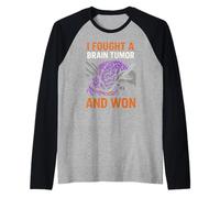 Cerebro Luché contra un Tumor Cerebral y gané Recov cirugía Cool Mens Camiseta Manga Raglan