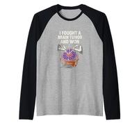 Cerebro Luché contra un Tumor Cerebral y gané Recov cirugía Cool Mens Camiseta Manga Raglan