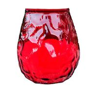 Cereixam | Pack de Velas en Cristal Rojo - Hechas en España. Cristal Rojo y Vela Blanca. Packs de 3/6/12 velas. Decoración de Eventos. Roura. Tamaño 10,5 x 10 cm. Duración: 45 horas (Pack de 6)