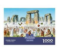 Ceremonia de Salida del Sol del Solsticio de Verano de Stonehenge Puzzle De Madera Impermeable DIY Puzzles De 1000 Piezas para Adultos Imposible Rompecabezas Juegos Educativos