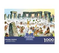 Ceremonia de Salida del Sol del Solsticio de Verano de Stonehenge Puzzle De Madera Impermeable DIY Puzzles De 1000 Piezas Regalos para Adultos Desafiante Y Estimulante Rompecabezas