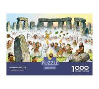 Ceremonia de Salida del Sol del Solsticio de Verano de Stonehenge Puzzle De Madera Impermeable DIY Puzzles De 1000 Piezas para Adultos Divertido Rompecabezas para Decoración del Hogar