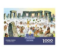 Ceremonia de Salida del Sol del Solsticio de Verano de Stonehenge Puzzle De Madera Impermeable DIY Puzzles De 1000 Piezas Regalos para Adultos Imposible Rompecabezas Juegos Desafiantes