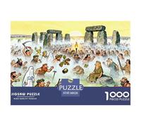 Ceremonia de Salida del Sol del Solsticio de Verano de Stonehenge Puzzle De Madera Impermeable Puzzles De 1000 Piezas Regalos para Adultos Divertido Rompecabezas Juegos Educativos