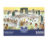 Ceremonia de Salida del Sol del Solsticio de Verano de Stonehenge Puzzle De Madera Impermeable Puzzles De 1000 Piezas Regalos para Adultos Desafiante Y Estimulante Rompecabezas