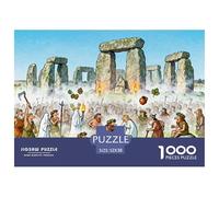 Ceremonia de Salida del Sol del Solsticio de Verano de Stonehenge Puzzle De Madera Impermeable Puzzles De 1000 Piezas para Adultos Divertido Rompecabezas Juegos Desafiantes