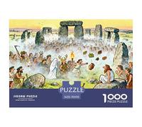 Ceremonia de Salida del Sol del Solsticio de Verano de Stonehenge Puzzle De Madera Impermeable Puzzles De 1000 Piezas Regalos para Adultos Desafiante Y Estimulante Rompecabezas