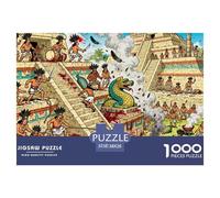 Ceremonia del Templo de Sacrificio Azteca Puzzle De Madera Impermeable DIY Puzzles De 1000 Piezas Regalos para Adultos Divertido Rompecabezas Juegos Desafiantes