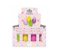 Cereria Di Giorgio - 12 velas con forma de huevo - 4 colores surtidos - Diámetro 4 cm Altura 6 cm - Estuche decorado - Colección Spring - Idea regalo Pascua