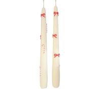 Cereria Di Giorgio - 2 Velas cónicas decoradas con lazos y caramelos - Diámetro 2,2 cm Altura 25 cm - Duración 7 horas - Estuche decorado - Idea regalo Navidad - Colección Navidad