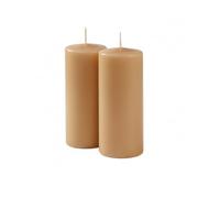 Cereria Di Giorgio - 9 Velas de cera - Diámetro 5 cm Altura 12 cm - Color Mocha Mousse - Duración 40 horas - Sin perfumar