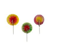 Cereria di Giorgio-Palillos decorativos de papel - Abanicos multicolor para cóctel, fiesta, cupcakes, varios colores, (5454)