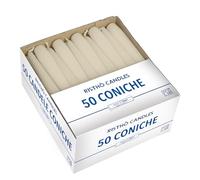 Cereria di Giorgio Risthò Velas cónicas para candelabro, Cerámica, Crema, 2.2 x 21 cm, 50