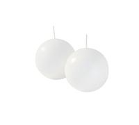 Cereria di Giorgio Risthò - Velas esféricas de Cera, Color Blanco, 8 x 8 x 8 cm, 4 Unidades