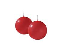 Cereria di Giorgio Risthò - Velas esféricas de Cera, Color Rojo, 8 x 8 x 8 cm, 4 Unidades