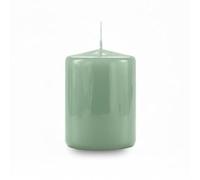 Cereria Di Giorgio - Vela de cera lacada - Color gris verde - Diámetro 7 cm Altura 10 cm - Duración 55 horas - Con Bolsa Regalo - Artesanal