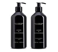 CERERIA MOLLA Jabón Líquido 2 x 500 ml Jabón y Gel de Ducha España Body & Handwash Gel Moussant (Amber & Sandalwood)