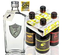 CEREX - Pack 4 Cervezas Artesanas + Ginebra Dry Premium Artesanal Spirito Vetton - Cerveza de Castaña, Cereza, Ibérica de Bellota y Pilsen - Pack Regalo - MEJOR GINEBRA DE ESPAÑA 2019