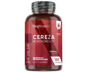 Cereza Ácida Montmorency - 6000 mg 180 cápsulas - Fuente de Vitaminas, Minerales y Polifenoles para Impulsar tu Bienestar