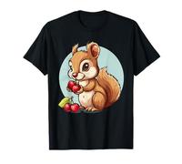 Cereza Ardilla Lindo Amante Ardilla Cereza Fruta Animal Arte Camiseta