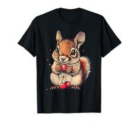 Cereza Ardilla Lindo Arte Animal Ardilla Amante Cereza Fruta Camiseta