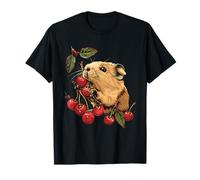 Cereza Conejillo de Indias Animal Print Guinea Pig Lover Cherry Fruit Camiseta