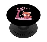 Cereza En Flor Panda Roux Kawaii Japonés Sakura Manga PopSockets PopGrip Adhesivo