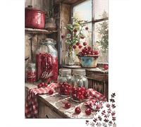Cereza Preservación Escena Rompecabezas 1000 Piezas Ilustrados Decoración Familiar Adultos Papel DIY Regalo Familiar Desafío Imposible 38x26cm/1000pcs