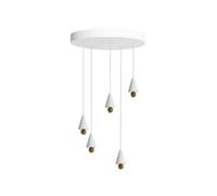 CEREZA Sistema de Lámpara Colgante LED Redondo 5 Uds. Blanco Pequeña