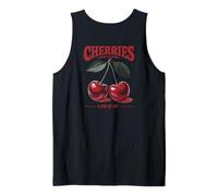 Cerezas A Pop of Joy Estilo Vintage Farm to Market Art Back Camiseta sin Mangas