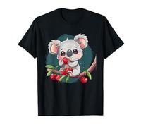 Cerezas Frutas Lindo Cereza Koala Oso Animal Art Motif Camiseta