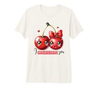 Cerezas Kawaii I Cherrish You Pareja Amor Fruta Camiseta Premium