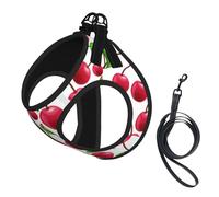 Cerezas Rojas Impresas,Arnés para Mascotas, arnés Reflectante Ajustable para Perros,S