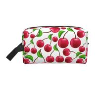 Cerezas Rojas Impresas, Bolsa de Maquillaje Bolsa de cosméticos Bolsa de artículos de tocador de Viaje portátil Organizador de Bolsa de Maquillaje