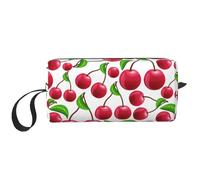 Cerezas Rojas Impresas, Bolsa de Maquillaje Bolsa de cosméticos Bolsa de artículos de tocador de Viaje portátil Bolsa de Maquillaje