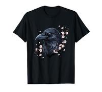Cerezo Flor Cuervo Cuervo Floral Oscuro Estética Camiseta