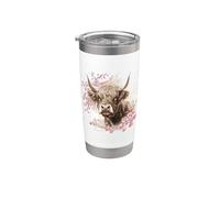 Cerezos en flor - acuarela ganado montañés Vaso térmico de acero inoxidable de doble pared