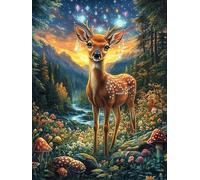 Cerf Dans le paysage forestier Puzzle 300 Piezas Cartón Grueso para Coleccionistas Mitos Cuento de Hadas Ocio Creativo En Casa Calmar La Mente Pieza Colección Más Vendido 300 PCS